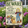 Personalized Metal Sign – Garden Gifts For Gardeners, Dog Lovers – The Crazy Dog Lady Lives Here