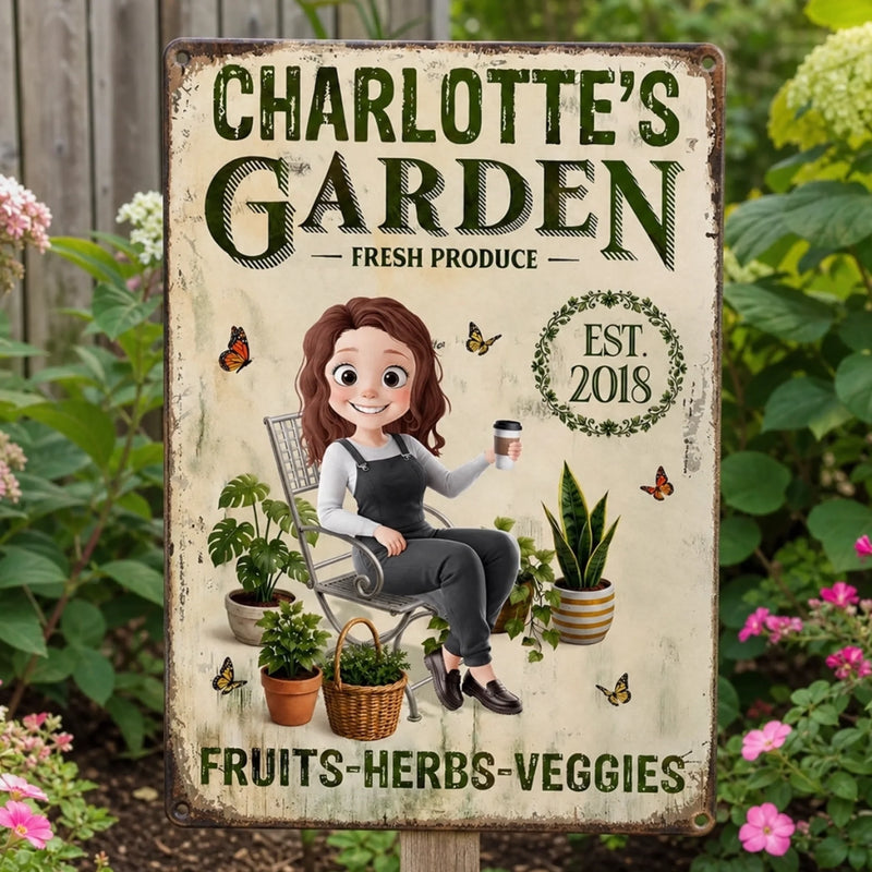 Personalized Metal Sign – Garden Gifts For Gardeners – My Little Green Paradise