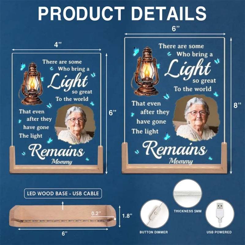 Personalized Photo Shaped 3D LED Walnut Night Light - Memorial Sympathy Gift - You Are Not Alone