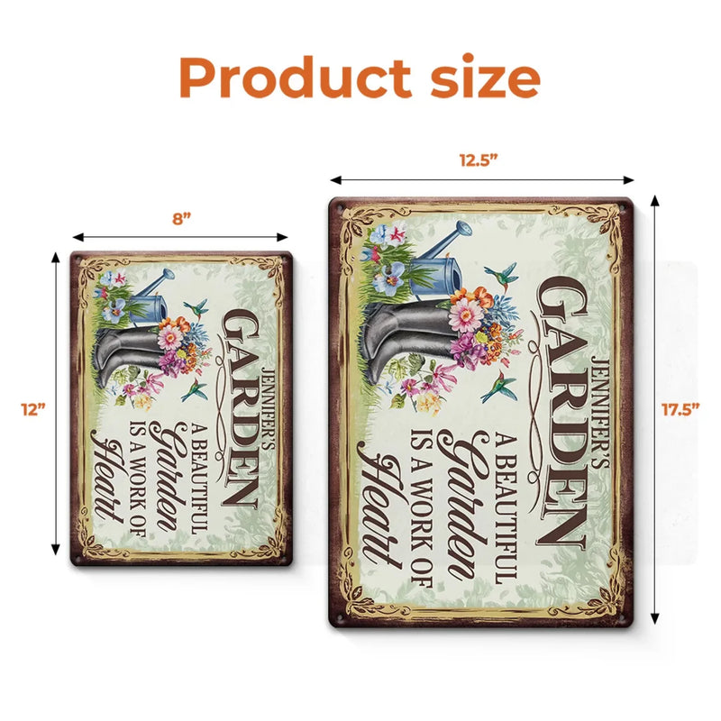 Personalized Home Decor Metal Sign - Garden Gifts For Gardeners - My Love Plants The Whole Garden