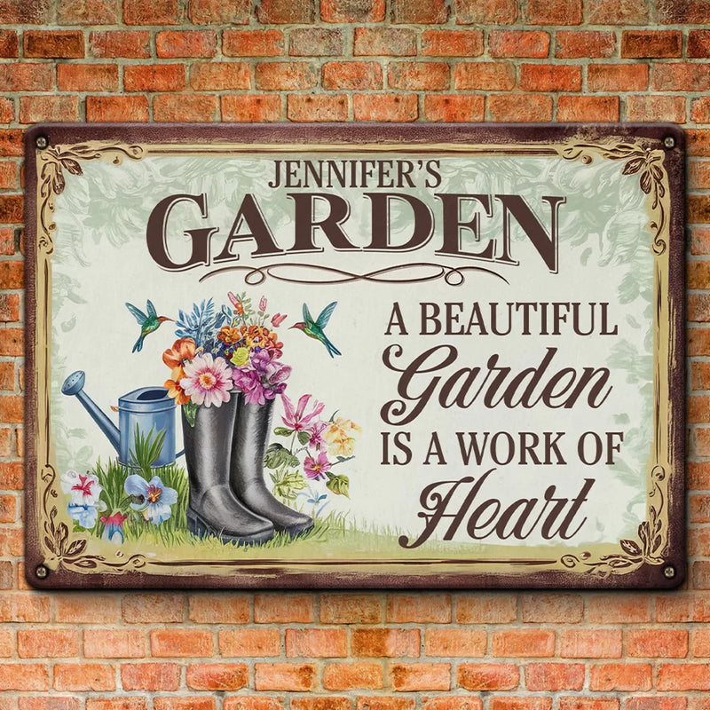 Personalized Home Decor Metal Sign - Garden Gifts For Gardeners - My Love Plants The Whole Garden