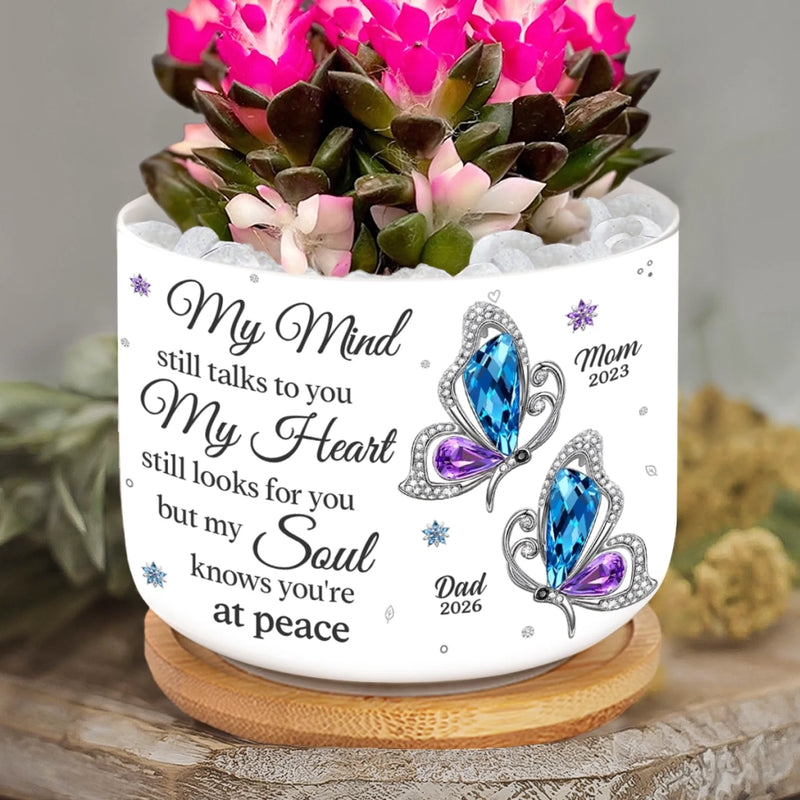Personalized Home Decor Ceramic Plant Pot - Memorial Sympathy Gifts - Cardinal Visits From Heaven