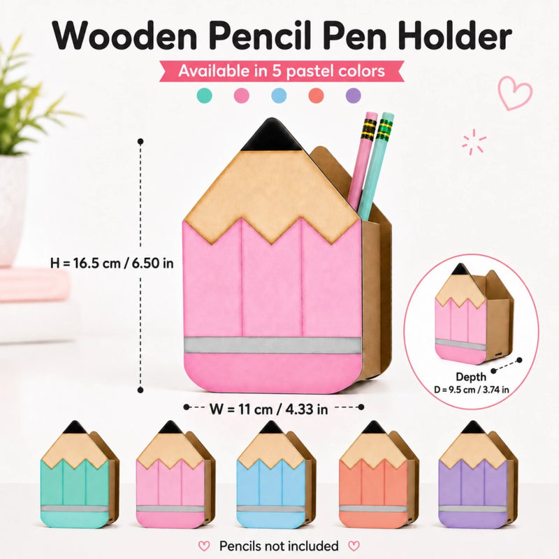 Personalized Kids Wooden Pencil Pen Holder - Back To School Gifts For Kids - Ready To Shine