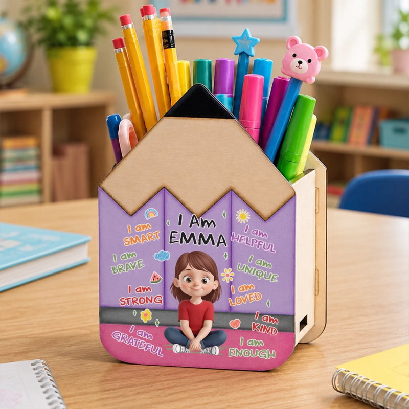Personalized Kids Wooden Pencil Pen Holder - Back To School Gifts For Kids - Ready To Shine copy