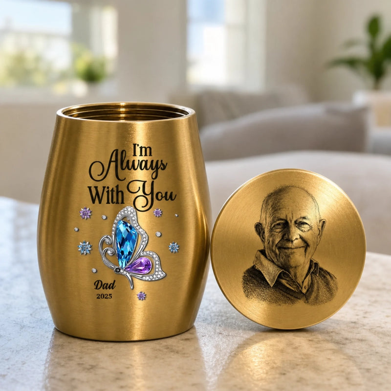 Personalized Photo Memorial Urn - Memorial Sympathy Gifts – Always With You