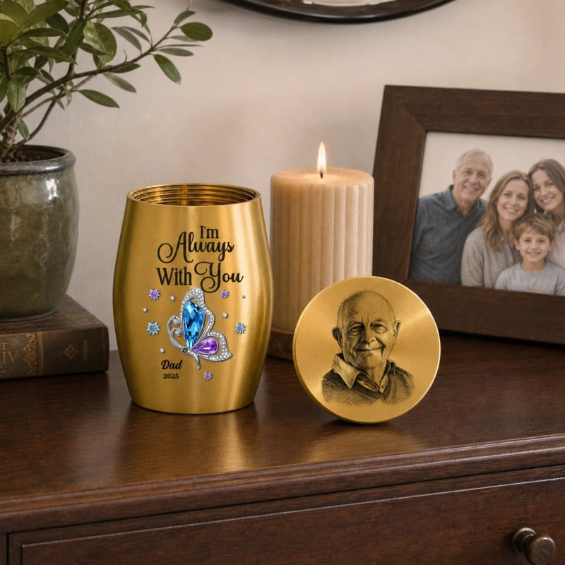 Personalized Photo Memorial Urn - Memorial Sympathy Gifts – Always With You