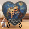 Personalized Photo Heart Shaped Stone With Stand - Anniversary Wedding Gifts For Couple - You And Me, Forever