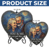 Personalized Photo Heart Shaped Stone With Stand - Anniversary Wedding Gifts For Couple - You And Me, Forever