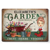 Personalized Home Decor Metal Sign - Garden Gifts For Gardeners - Fruit Herbs Veggies