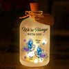 Personalized Cardinal Glass Bottle LED Light - Memorial Sympathy Gifts - Always Remembered Always Loved