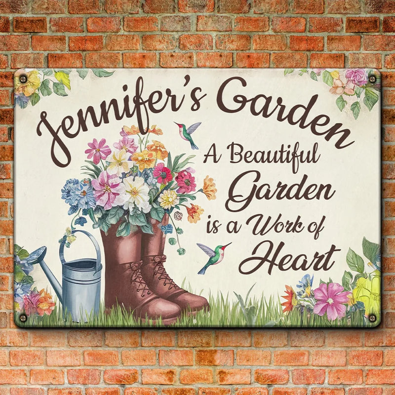 Personalized Home Decor Metal Sign - Garden Gifts For Gardeners - Plant With Full Of Love