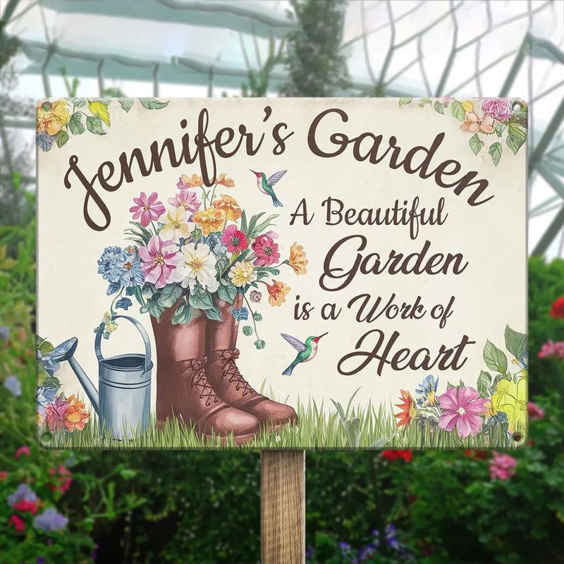 Personalized Home Decor Metal Sign - Garden Gifts For Gardeners - Plant With Full Of Love