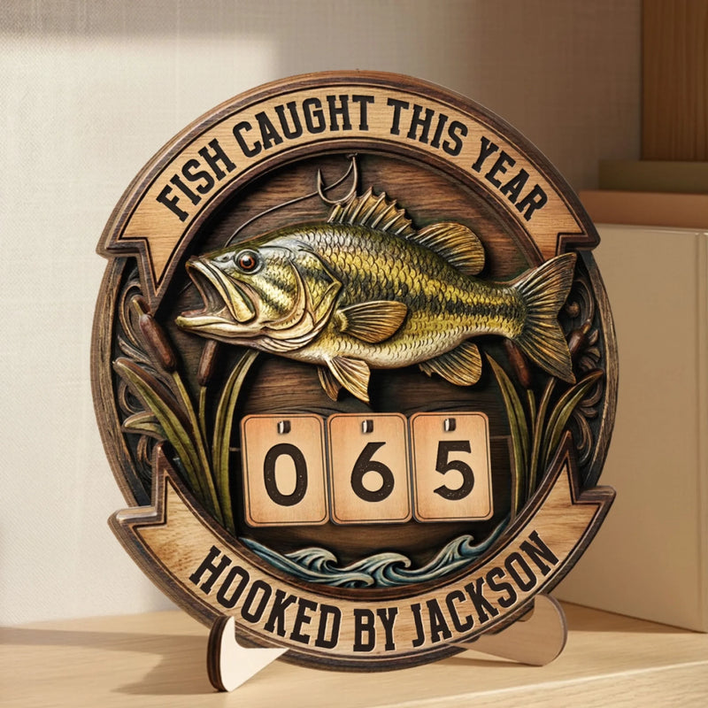 Personalized Wooden Tracker Sign - Fishing Gifts For Fisherman - A True Angler’s Milestone