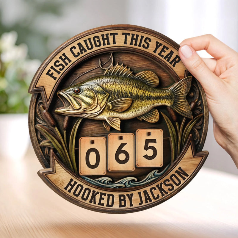 Personalized Wooden Tracker Sign - Fishing Gifts For Fisherman - A True Angler’s Milestone