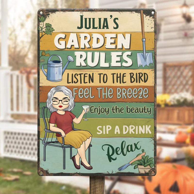 Personalized Metal Sign – Garden Gifts For Gardeners – Enjoy The Beauty