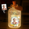 Personalized Photo Glass Bottle LED Light - Memorial Sympathy Gifts - Love Remains Beyond The Stars