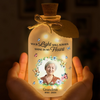 Personalized Photo Glass Bottle LED Light - Memorial Sympathy Gifts - Love Remains Beyond The Stars