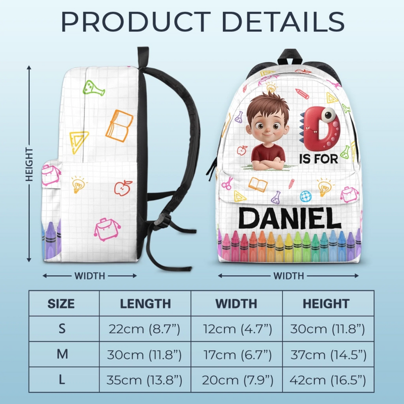 Personalized Kid Backpack - Back To School Gift For Kid - School Is My Playground