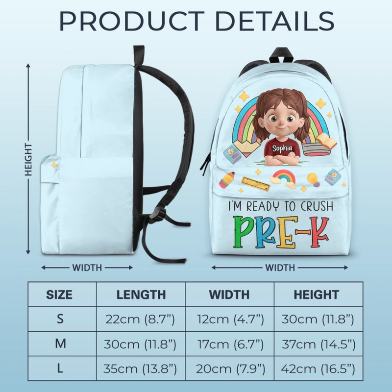 Personalized Kid Backpack - Back To School Gift For Kid - Ready To Learn Big Things
