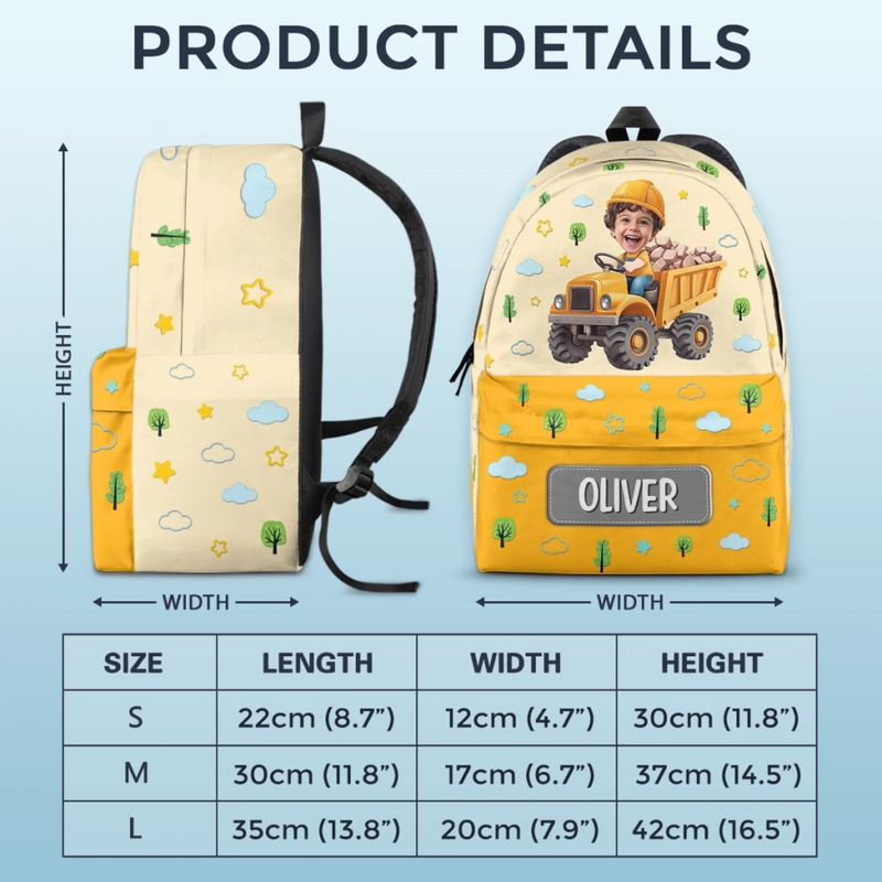 Personalized Photo Kid Backpack - Back To School Gift For Kid - Hero In Training Mode
