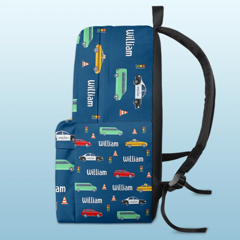 Personalized Kid Backpack - Back To School Gift For Kid - Ride The Roads Of Learning