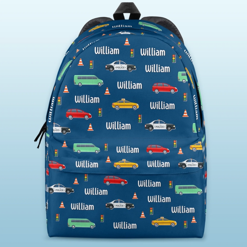Personalized Kid Backpack - Back To School Gift For Kid - Ride The Roads Of Learning