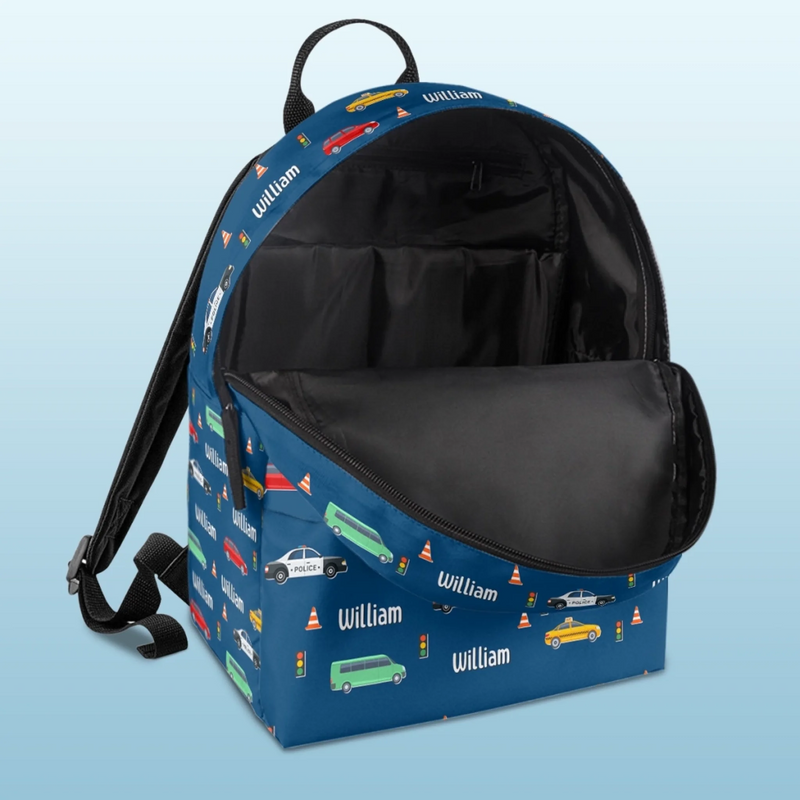 Personalized Kid Backpack - Back To School Gift For Kid - Ride The Roads Of Learning