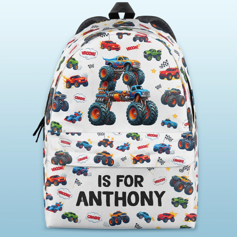 Personalized Kid Backpack - Back To School Gift For Kid - Big Wheels Bigger Dreams