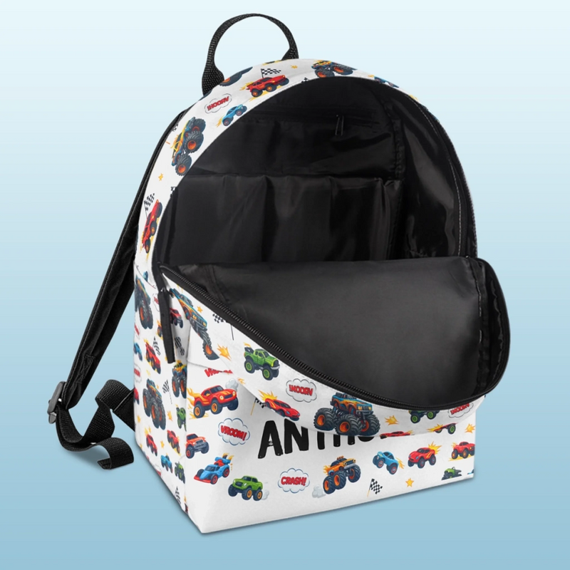 Personalized Kid Backpack - Back To School Gift For Kid - Big Wheels Bigger Dreams