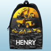 Personalized Kid Backpack - Back To School Gift For Kid - Mighty Machines On The Move