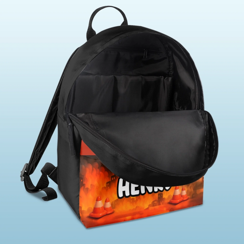 Personalized Kid Backpack - Back To School Gift For Kid - Brave Little Firefighter Hero