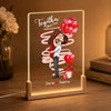 Personalized Shaped 3D LED Walnut Night Light - Anniversary Wedding Gifts For Couple - Together Through Every Chapter