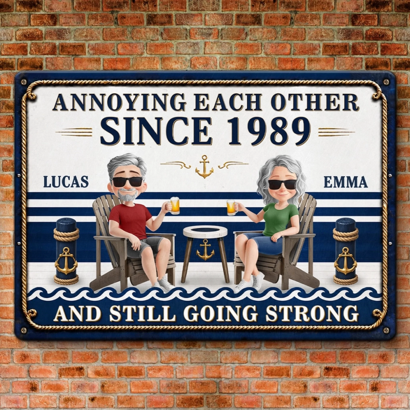 Personalized Home Decor Metal Sign – Anniversary Wedding Gifts For Couple – Couples Who Laugh Together