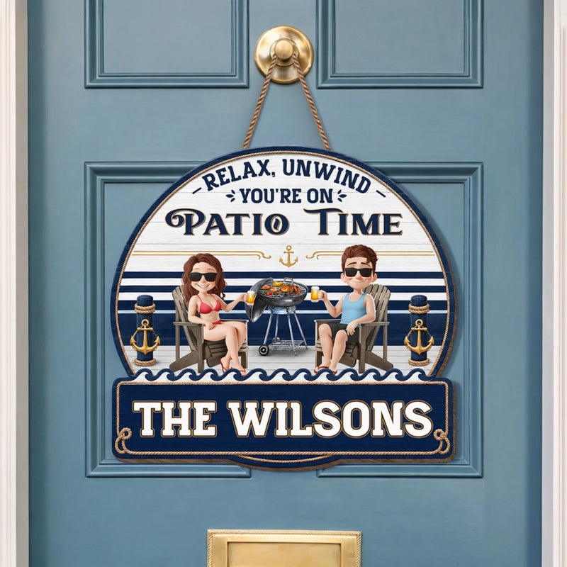 Personalized Wood Sign – Summer Vacation And Travel Gifts For Couple – Chilling With The Grill Master