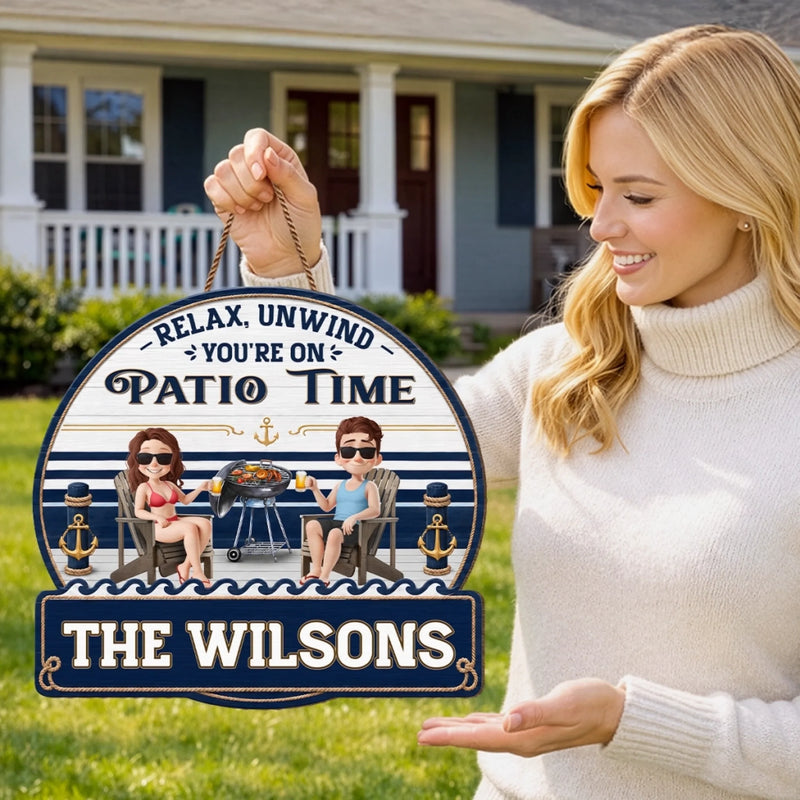 Personalized Wood Sign – Summer Vacation And Travel Gifts For Couple – Chilling With The Grill Master