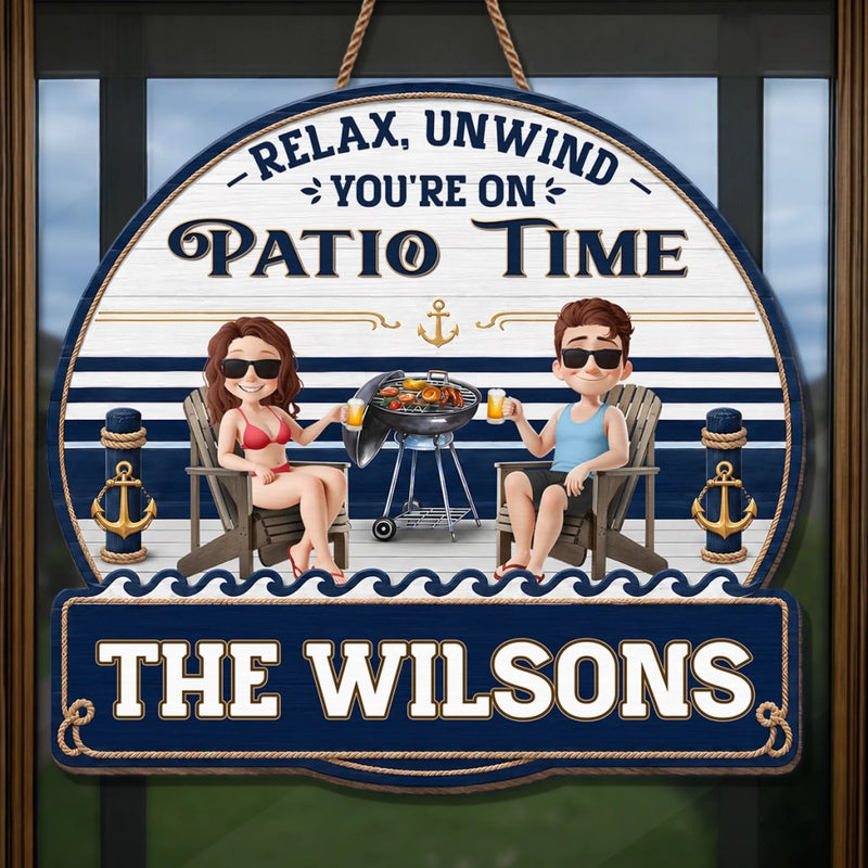 Personalized Wood Sign – Summer Vacation And Travel Gifts For Couple – Chilling With The Grill Master