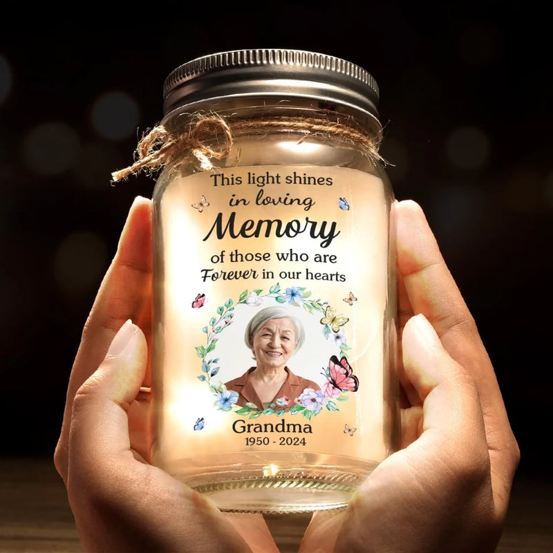 Personalized Photo Mason Jar Light – Memorial Sympathy Gifts – Your Love Continues To Brighten My Days