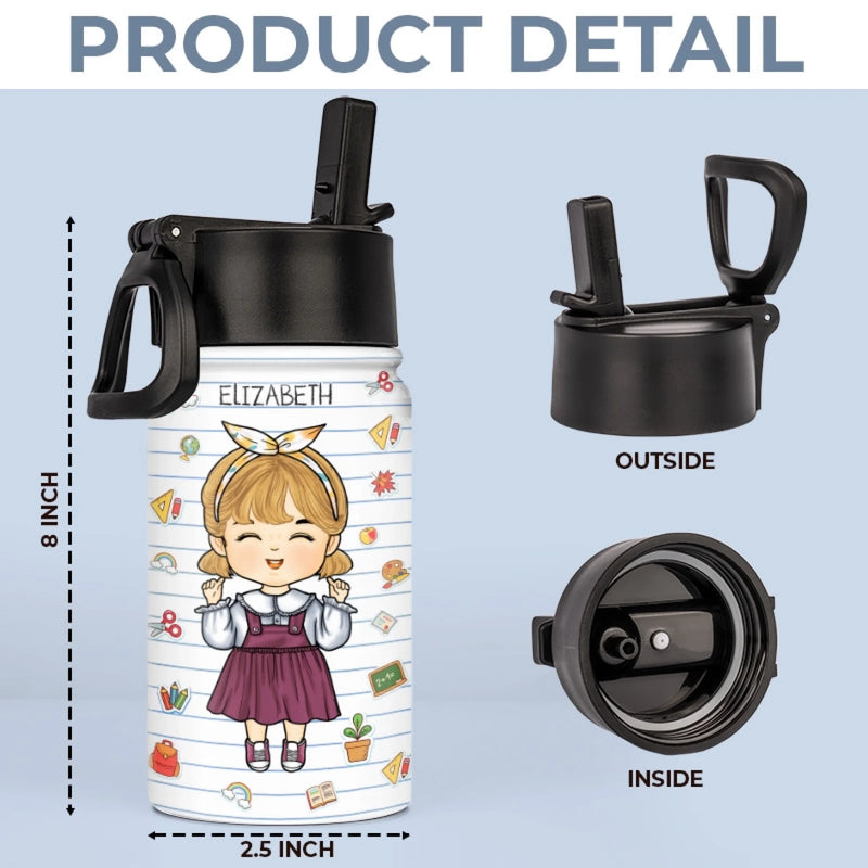 Personalized Kid Water Bottle – Back To School Gift For Kids – I Am Loved