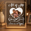 Personalized Photo Shaped 3D LED Walnut Night Light - Anniversary Wedding Gifts For Couple - All of Me, Always Yours
