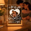 Personalized Photo Shaped 3D LED Walnut Night Light - Anniversary Wedding Gifts For Couple - All of Me, Always Yours