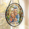Personalized Photo Stained Glass Window Hanging Suncatcher - Anniversary Wedding Gifts For Couple - Together, Painted In Forever