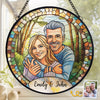 Personalized Photo Stained Glass Window Hanging Suncatcher - Anniversary Wedding Gifts For Couple - Together, Painted In Forever