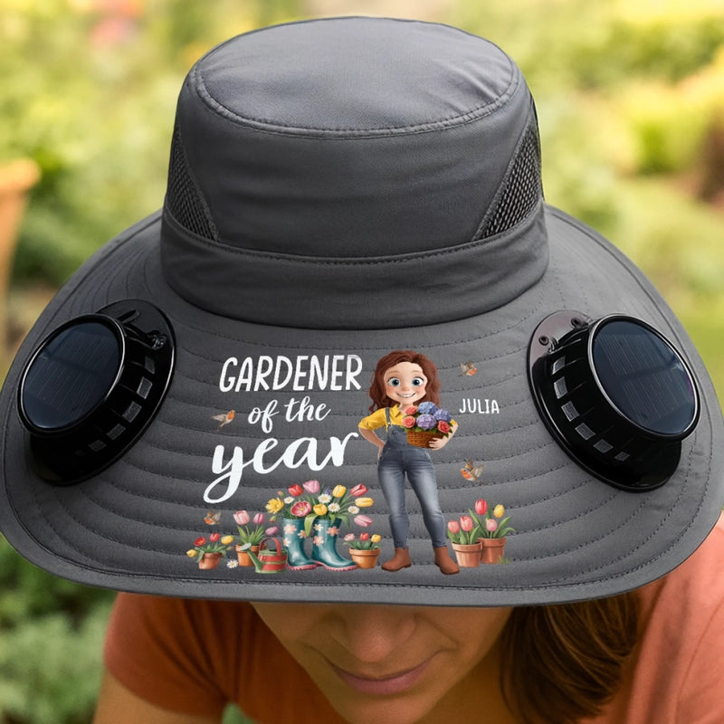 Personalized Hat With Fans Solar Power - Garden Gifts For Gardeners - Plant Dreams, Grow Joy