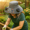 Personalized Hat With Fans Solar Power - Garden Gifts For Gardeners - Plant Dreams, Grow Joy