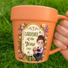 Personalized Plant Pot Ceramic Mug - Garden Gifts For Gardeners - Her Happiest Morning Routine
