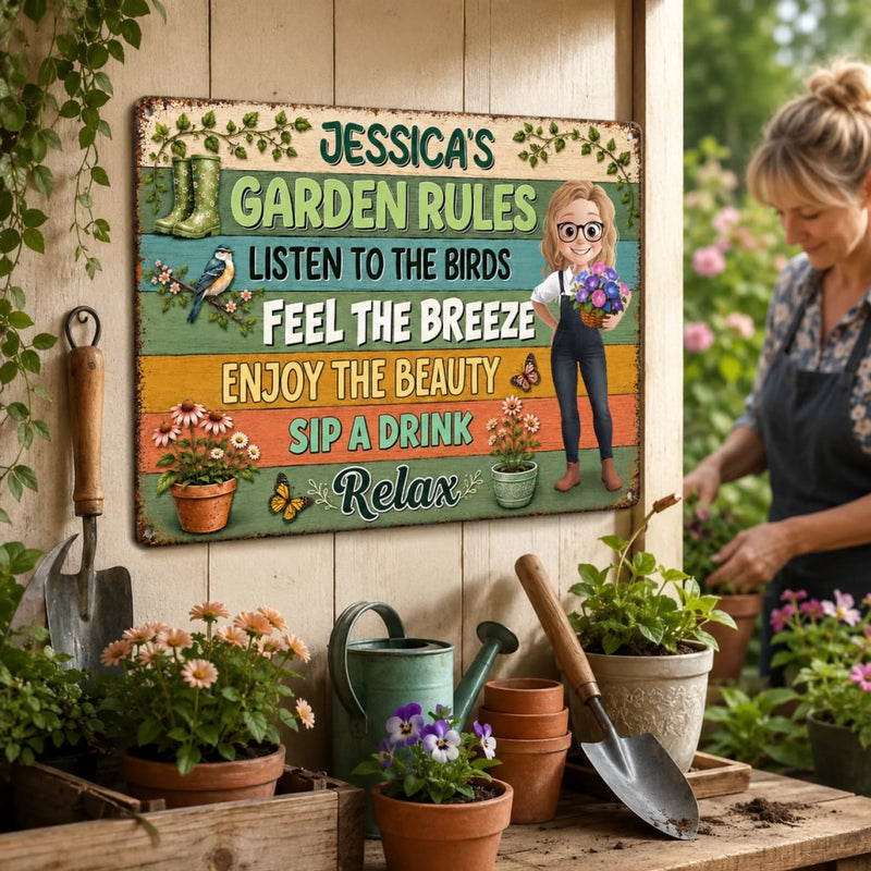 Personalized Home Decor Metal Sign - Garden Gifts For Gardeners - Feel The Breeze