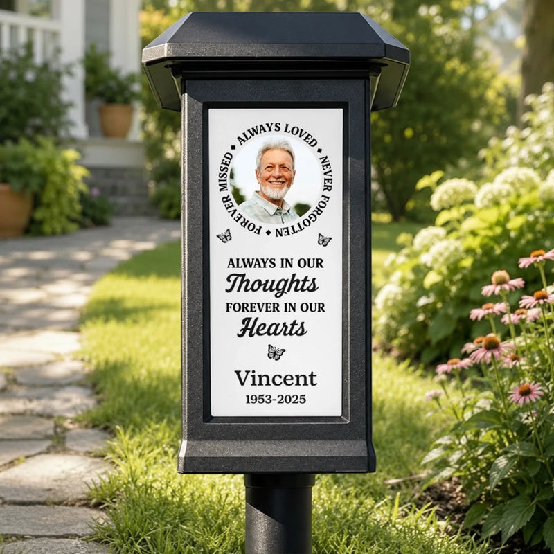 Personalized Photo Solar Garden Light - Memorial Sympathy Gifts - You Were My Favorite Hello
