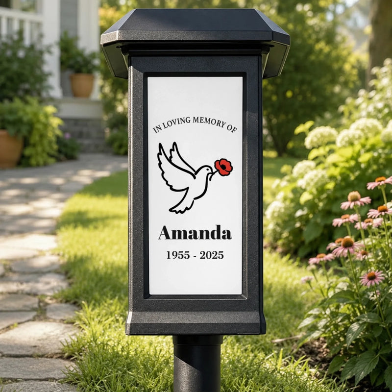 Personalized Solar Garden Light - Memorial Sympathy Gifts - A Piece Of My Heart