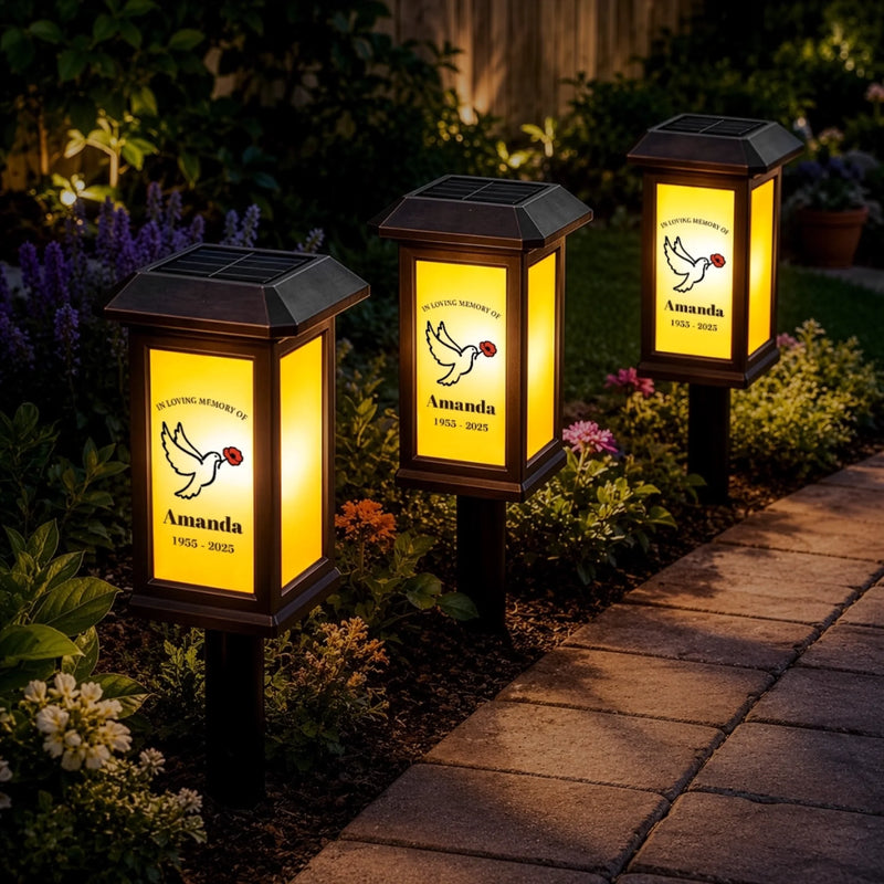 Personalized Solar Garden Light - Memorial Sympathy Gifts - A Piece Of My Heart