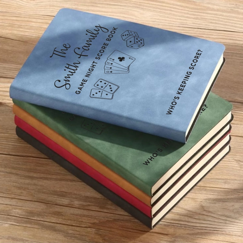 Personalized Leather Writing Journal - Gift For Family – Game Night Score Book